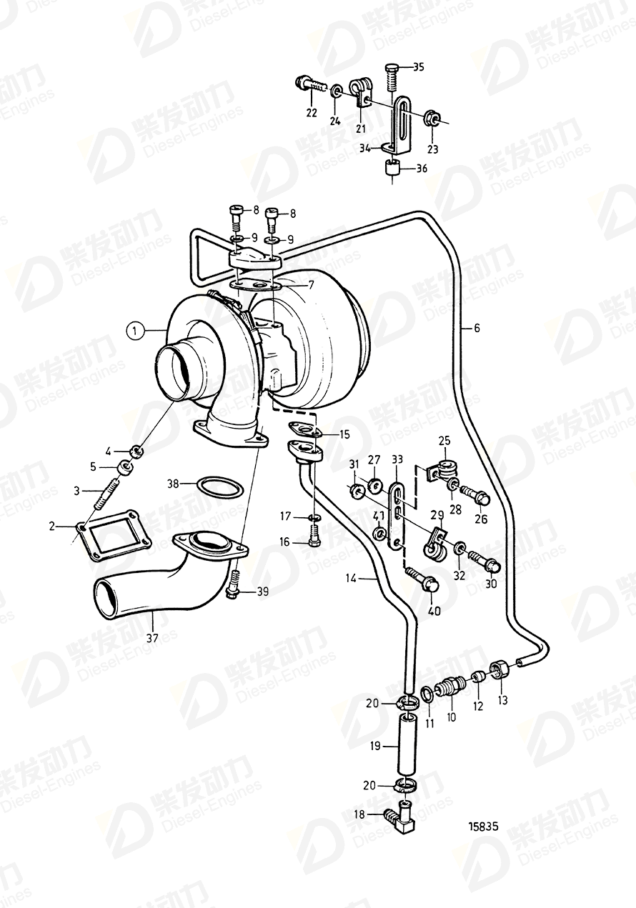 VOLVO Connecting pipe 865795 Drawing